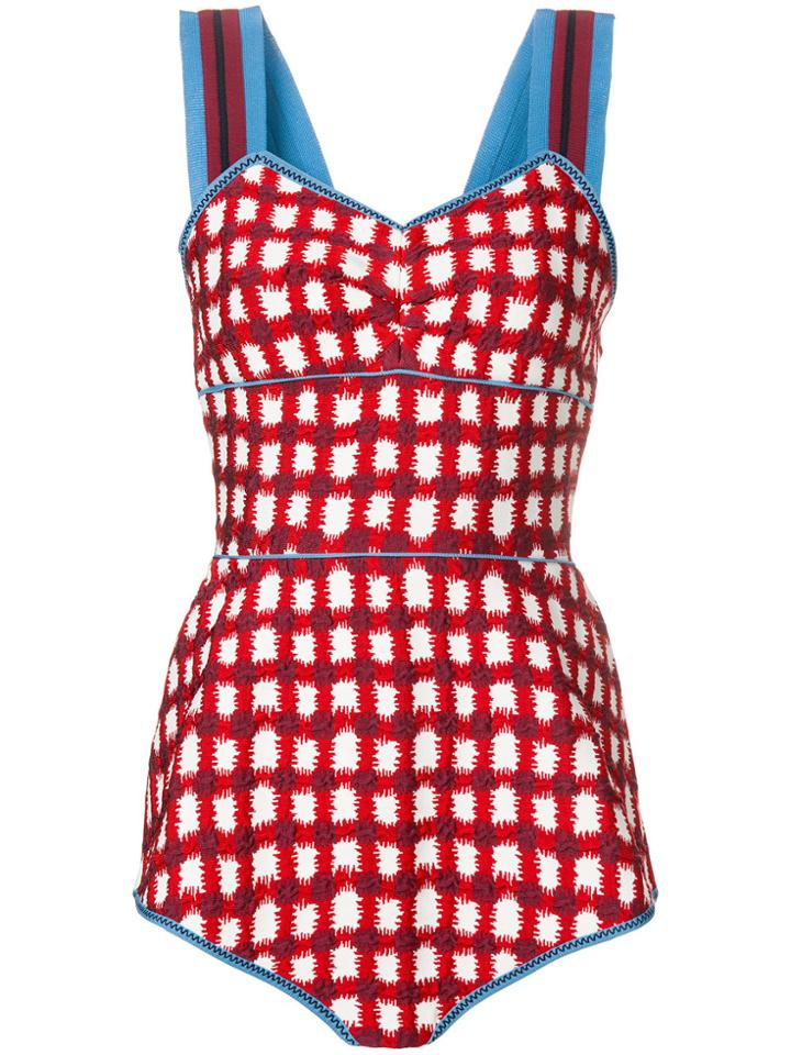 Marni Checked Printed Blouse - Red