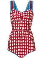 Marni Checked Printed Blouse - Red