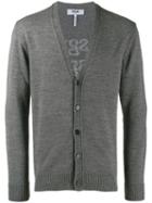 Msgm Repeated Logo Cardigan - Grey