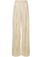 Jil Sander Navy Striped Palazzo Pants - Yellow