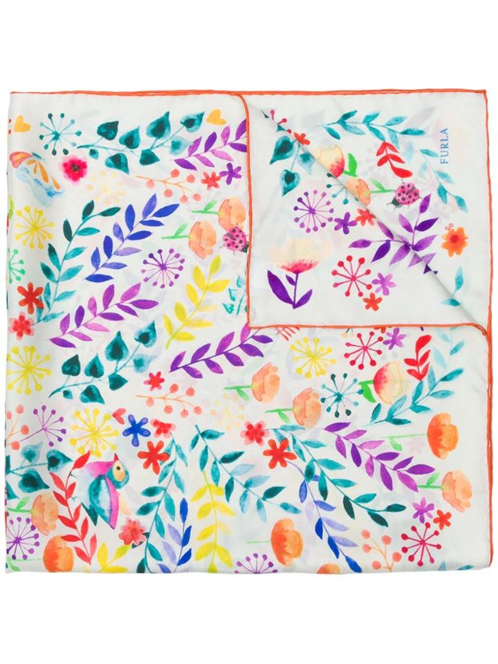 Furla Petalo Printed Scarf - White