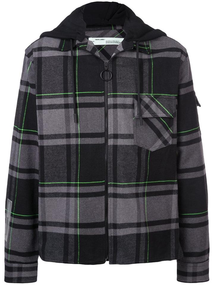 Off-white Checked Zipped Jacket - Grey