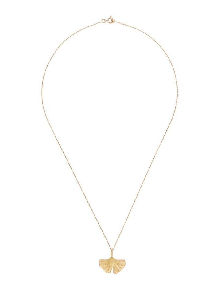 Aurelie Bidermann 18kt Yellow Gold Ginkgo Pendant Necklace