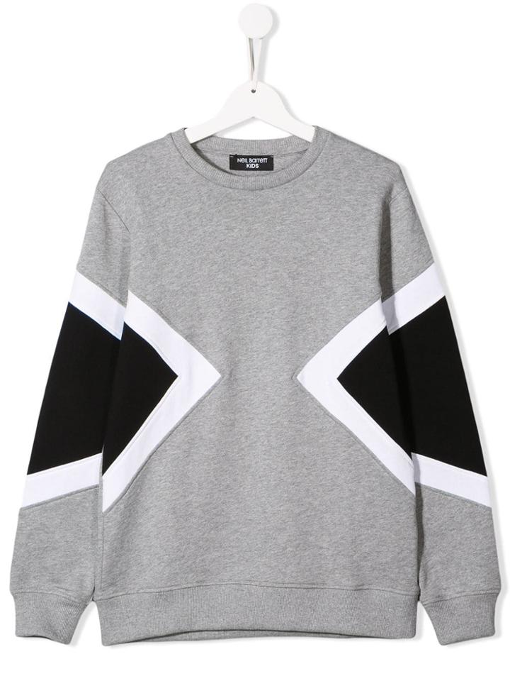 Neil Barrett Kids Teen Geometric Panel Sweatshirt - Grey