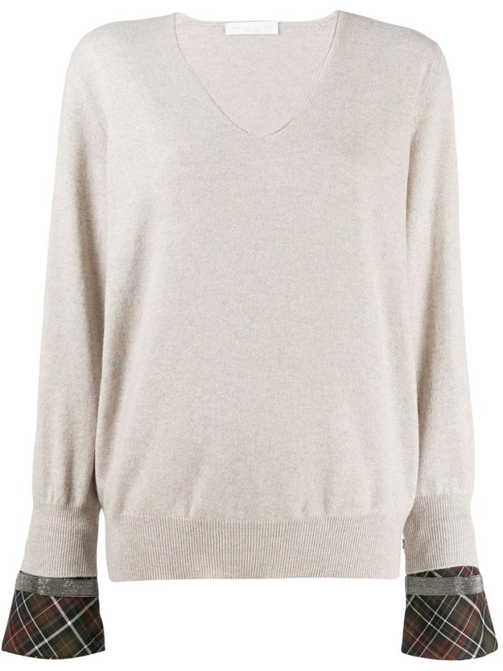 Fabiana Filippi V-neck Sweatshirt - Neutrals