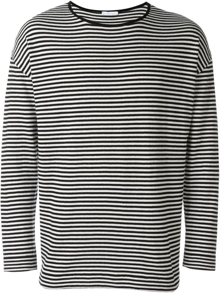 Société Anonyme Striped Loose Pullover, Men's, Size: Large, Black, Cotton