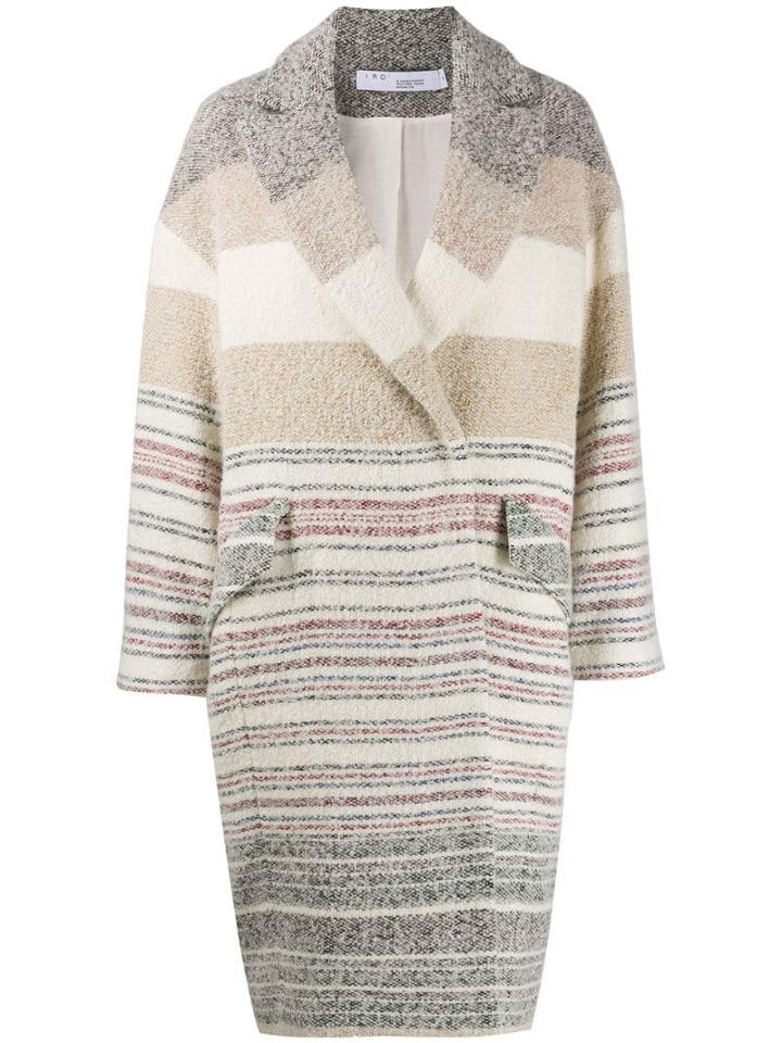 Iro Loux Striped Coat - Neutrals