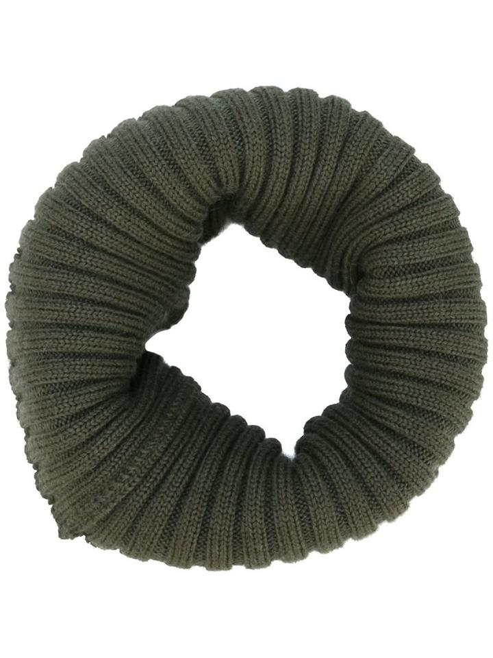 Erika Cavallini Rib Knit Neck Warmer, Women's, Green, Acrylic/wool
