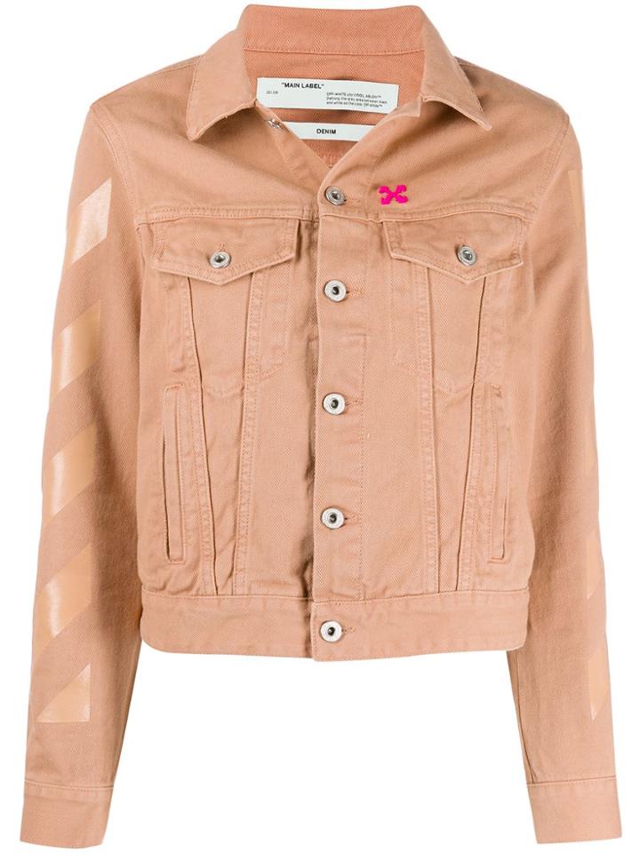 Off-white Striped Sleeve Jacket - Neutrals