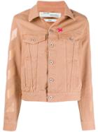 Off-white Striped Sleeve Jacket - Neutrals