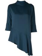 Des Prés Asymmetric Hem Blouse - Blue