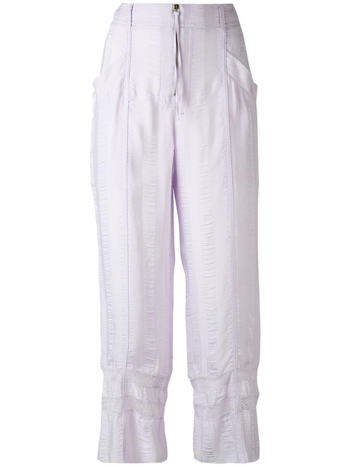 Philosophy Di Lorenzo Serafini Cropped Striped Trousers - Pink &