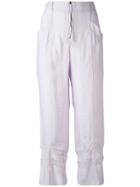Philosophy Di Lorenzo Serafini Cropped Striped Trousers - Pink &