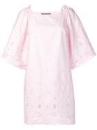 Alberta Ferretti Classic Embroidered Summer Dress - Pink