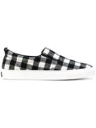 Msgm Gingham Checked Slip-on Sneakers - Black