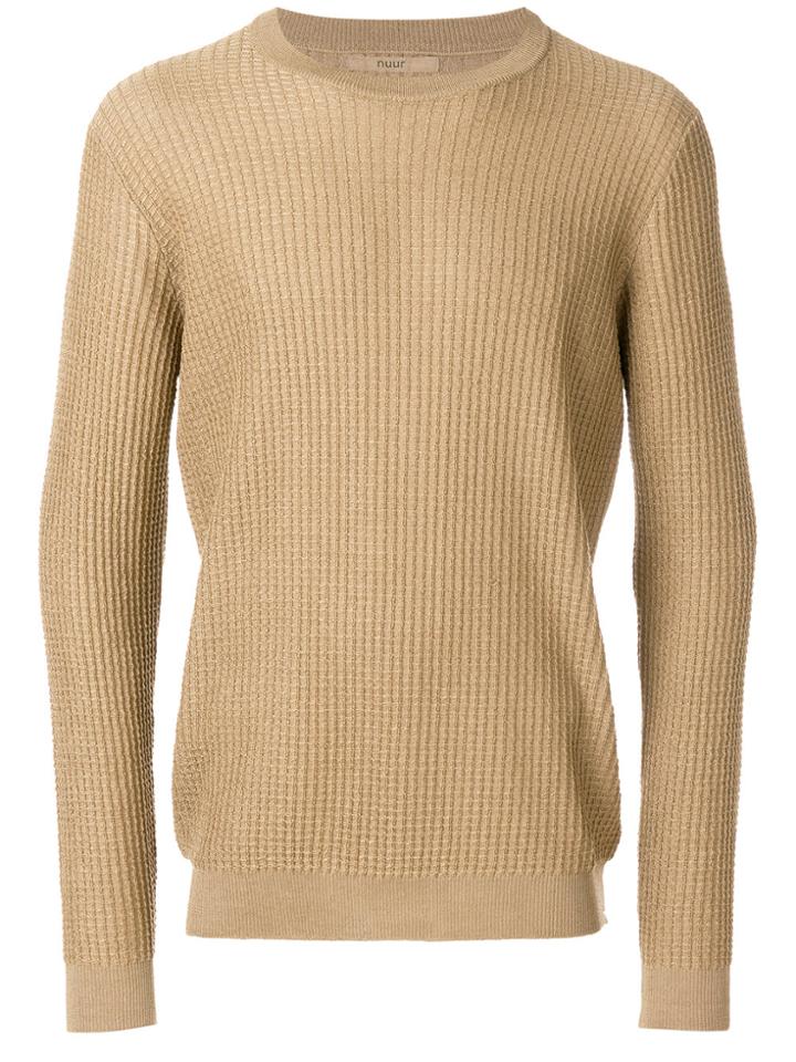 Nuur Textured Crew Neck Sweater - Nude & Neutrals