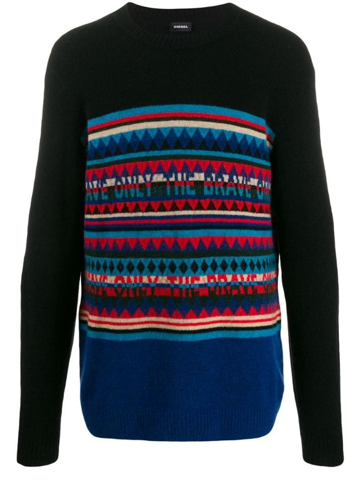 Diesel Only The Brave Striped Jumper - Black