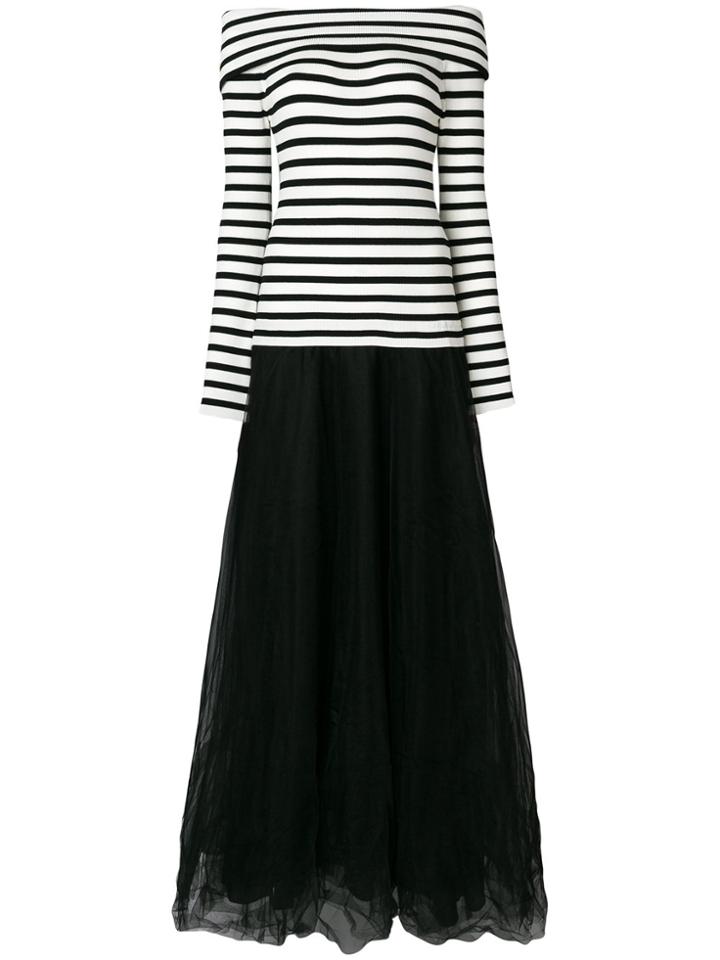 P.a.r.o.s.h. Double Design Tulle Skirt Maxi Dress - Black