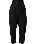 Rundholz High Waisted Dropped Crotch Trousers - Black
