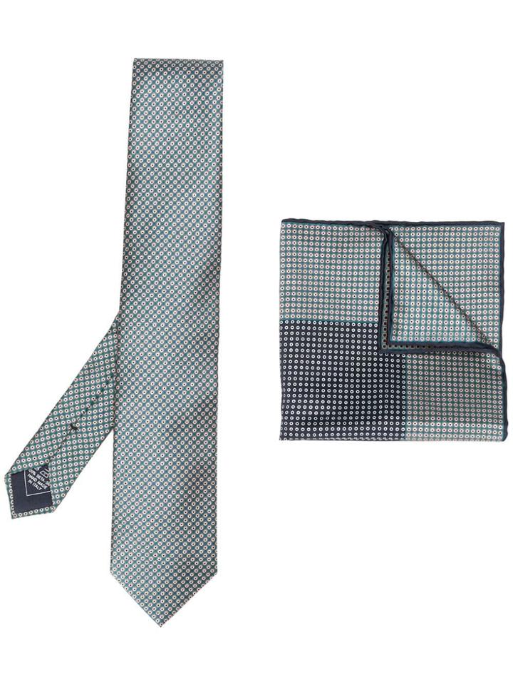 Brioni Tie And Handkerchief Set - Green