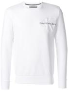 Ck Jeans Embroidered Logo Sweatshirt - White