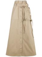 Mm6 Maison Margiela High-waisted Flared Skirt - Neutrals