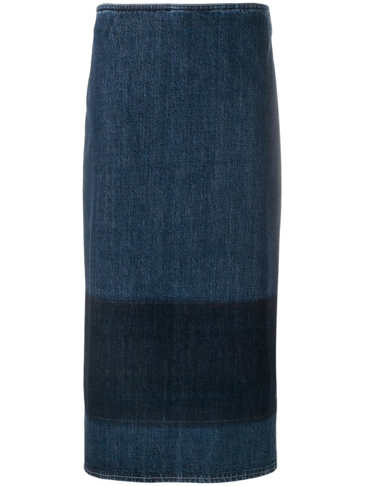Marni Two-tone Denim Skirt - Blue