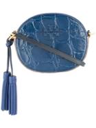 Tory Burch Mcgraw Embossed Round Cross-body - Blue