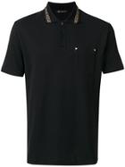 Versace Greek Key Collar Polo Shirt - Black