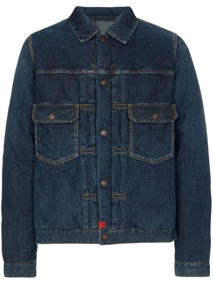 Visvim 101 Feather Down Padded Denim Jacket - Blue