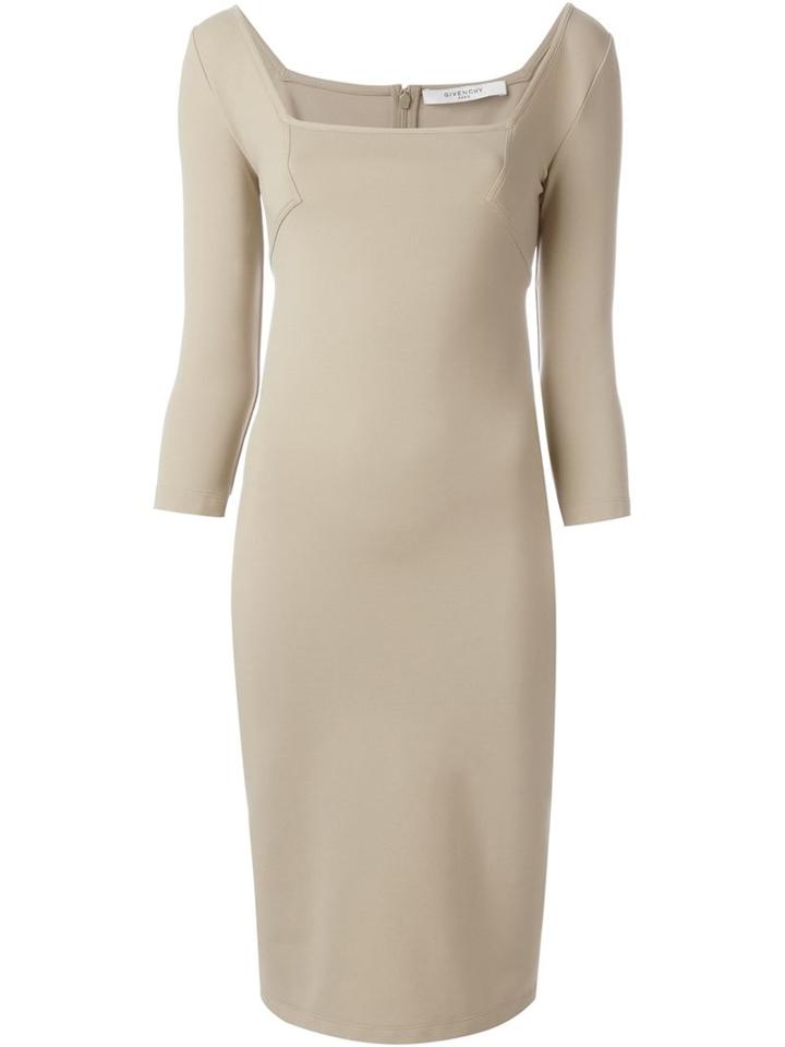 Givenchy Fitted Midi Dress, Women's, Size: 38, Nude/neutrals, Viscose/polyamide/spandex/elastane