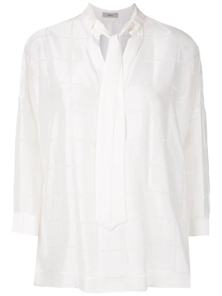 Egrey Pussybow Shirt - White
