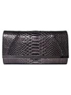 Khirma Eliazov Katerine Clutch, Women's, Grey, Python Skin