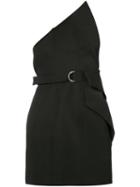 Saint Laurent - Asymmetric Blouse - Women - Silk/virgin Wool - 40, Black, Silk/virgin Wool