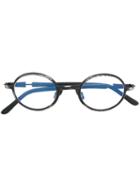 Kuboraum Round Framed Glasses, Black, Acetate/metal (other)