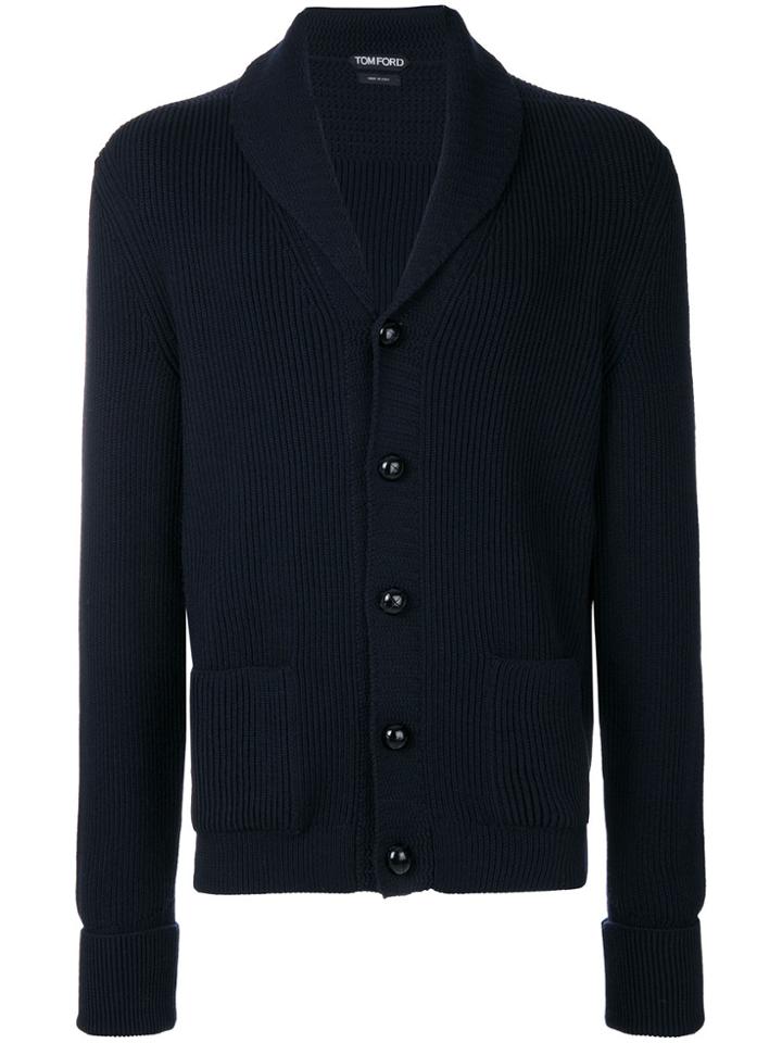 Tom Ford V-neck Cardigan - Blue
