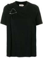 Maison Kitsuné Pin Detail Gathered T-shirt - Black