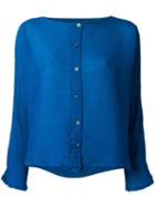 Issey Miyake Cauliflower - Wrinkled Cardigan - Women - Polyester - One Size, Blue, Polyester