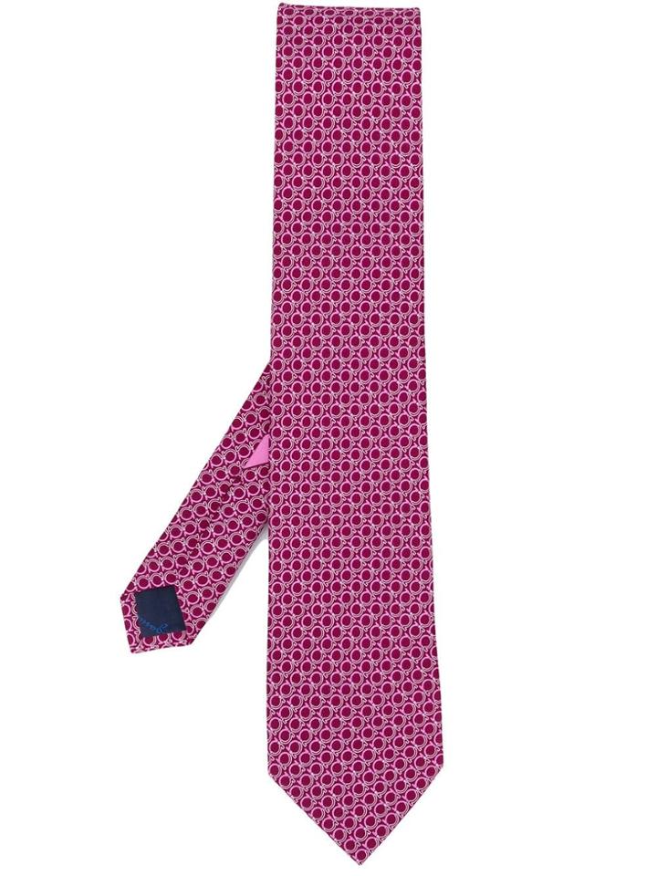 Salvatore Ferragamo Gancini Print Tie - Pink