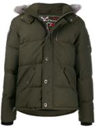 Moose Knuckles Fox Fur Hooded Puffer Jacket - Green