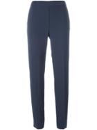 Mm6 Maison Margiela - Cigarette Fit Trousers - Women - Polyester/viscose - 44, Blue, Polyester/viscose