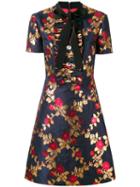 Gucci - Metallic Floral Dress - Women - Silk/metallic Fibre/acetate/viscose - 42, Blue, Silk/metallic Fibre/acetate/viscose