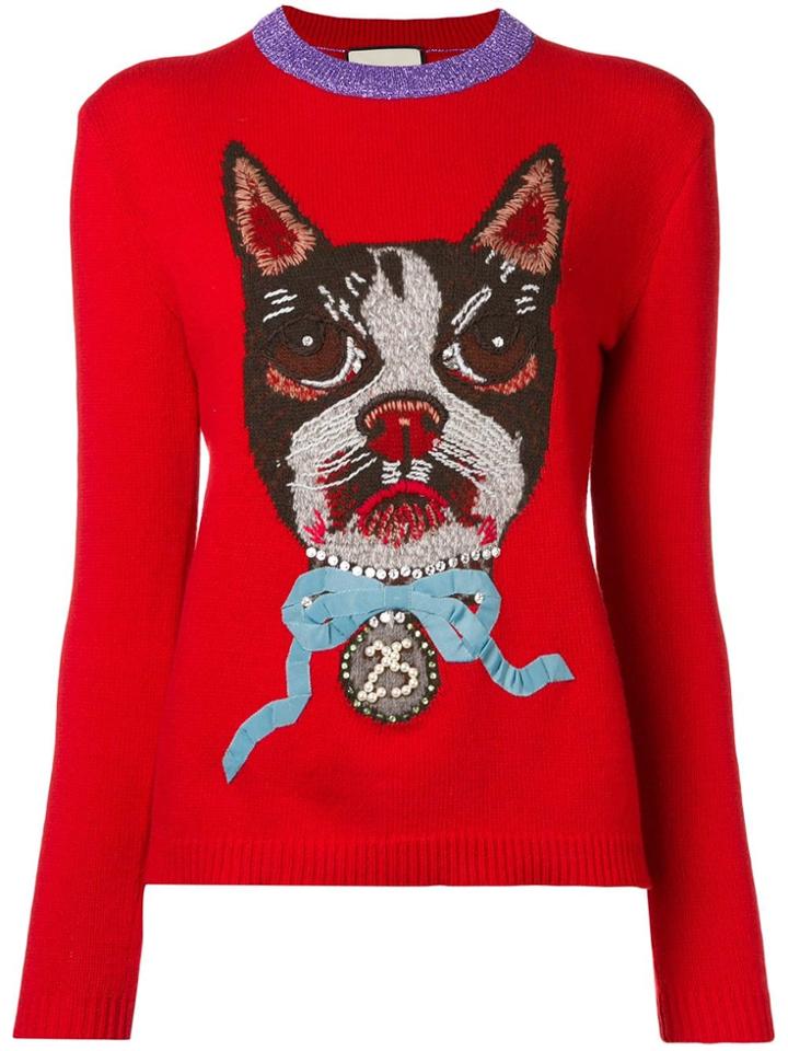 Gucci Mystic Cat Jumper - Red