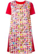 Ultràchic Printed T-shirt Dress, Women's, Size: Medium, Red, Cotton/spandex/elastane
