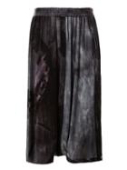 Yohji Yamamoto Tie-dye Flared Trousers, Women's, Size: 3, Black, Rayon