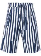 Sunnei Multi Stripe Shorts, Men's, Size: Large, Blue, Cotton