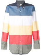 Thom Browne Classic Long Sleeve Shirt In Multi-colored Stripe Oxford -