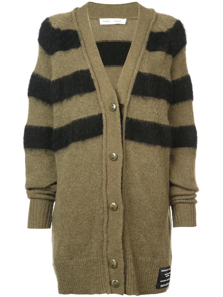 Proenza Schouler Pswl Contrast Stripe Cardigan - Green