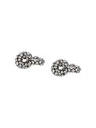 Saint Laurent Crystal Embellished Knot Effect Earring - Silver