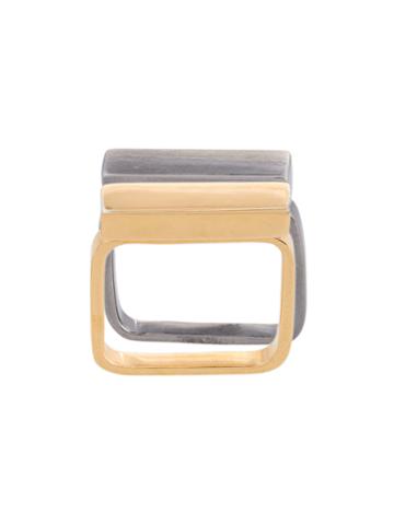 Zarapxana Double Rectangle Ring - Metallic
